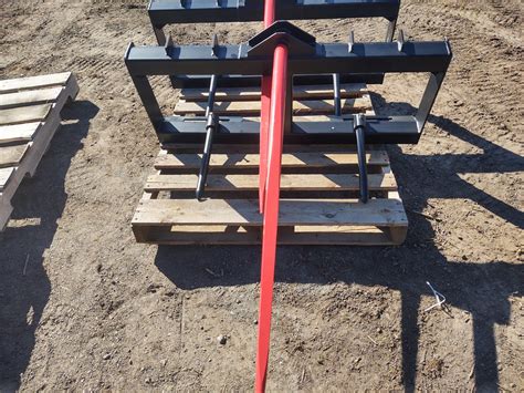 bale fork for skid steer|skid steer round bale spear.